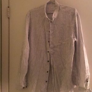 Pinstriped button up shirt, NWT